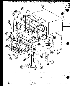 Outer Cabinet/antenna Diagram and Parts List for RS60 P76695-15M Amana Microwave