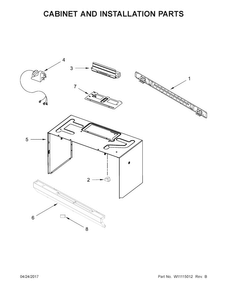 Cabinet And Installation Parts Diagram and Parts List for MMV1174FW0  Maytag Microwave