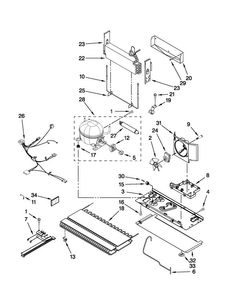 Unit Parts Diagram and Parts List for AFD2535FES7  Amana Refrigerator