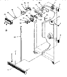Controls & Cabinet Diagram and Parts List for SX22SE-P1190201WE  Amana Refrigerator