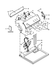 Part Location Diagram of W10774834 Whirlpool PANEL-CNTL
