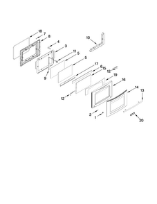 Door Parts Diagram and Parts List for JES8750CAB00  Jenn-Air Range