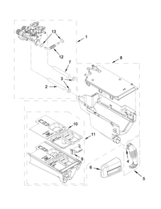 Dispenser Parts Diagram and Parts List for 7MMHW7100DW0  Maytag Washer