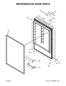Refrigerator Door Parts Diagram and Parts List for JB36NXFXLE01  Jenn-Air Refrigerator