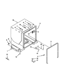 Tub And Frame Parts Diagram and Parts List for MDBTT53AWB1  Maytag Dishwasher