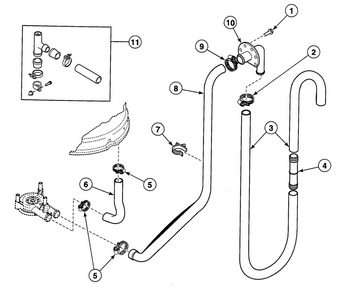 Drain Hoses Diagram and Parts List for SWT021LA  Speed Queen Washer