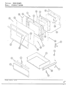 Door/drawer Diagram and Parts List for CPG9841(*)689DQ  Hardwick Range