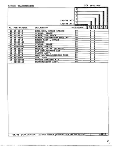 Transmission Page 3 Diagram and Parts List for LNC6761A71  Admiral Washer