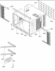 Outer Case Assembly Diagram and Parts List for 10M12TA-P1230806R  Amana Air Conditioner