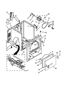 Cabinet Parts Diagram and Parts List for MGDX655DW0  Maytag Dryer