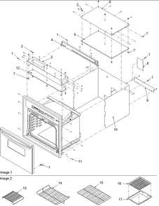 Outer Cabinet/racks Diagram and Parts List for AOCS3040E-P1132375NE  Amana Wall Oven