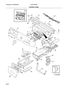 Control Panel Diagram and Parts List for CFW7400QW0  Crosley Washer