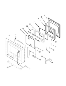 Oven Door Parts Diagram and Parts List for JLRP536WP00  Jenn-Air Range