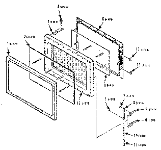 Door Parts Diagram and Parts List for 5678821880  Kenmore Microwave