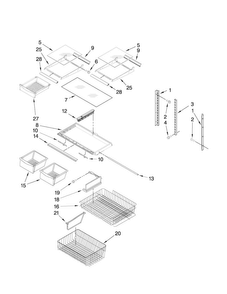Shelf Parts Diagram and Parts List for ABL2222FES3  Amana Refrigerator