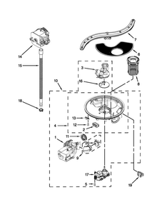 Pump, Washarm And Motor Parts Diagram and Parts List for JDB8700AWS2  Jenn-Air Dishwasher