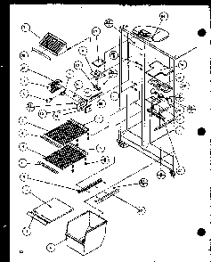 Freezer Shelving And Refrigerator Light Diagram and Parts List for SZDE27KPL-P1110603WL  Amana Refrigerator