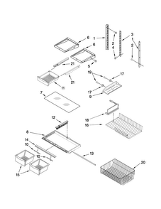 Shelf Parts Diagram and Parts List for AB1924PEKB5  Amana Refrigerator
