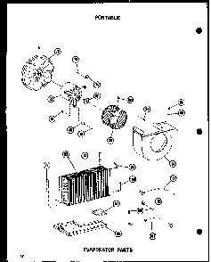 Evaporator Parts Diagram and Parts List for 10-2NM P54974-2R Amana Air Conditioner