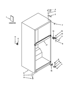 Cabinet Parts Diagram and Parts List for A4TXCGFBW01  Amana Refrigerator