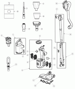 Diagram Diagram and Parts List for UH73340PC  Hoover Upright Vacuum