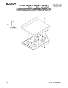 Cooktop Parts Diagram and Parts List for MER5765RCB1  Maytag Range