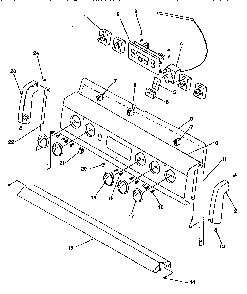 Backguard Diagram and Parts List for ART6110LL P1143453LL Amana Range