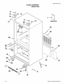 Cabinet Parts Diagram and Parts List for G32026PEKS9  Maytag Refrigerator