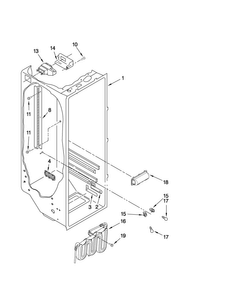 Refrigerator Liner Parts Diagram and Parts List for MSD2559XEB00  Maytag Refrigerator
