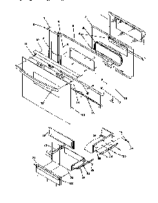 Oven Door And Storage Door Diagram and Parts List for ARG7301W-P1143330NW  Amana Range