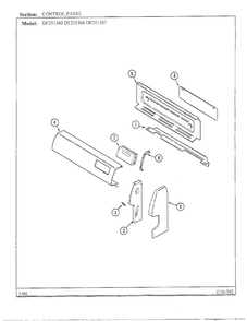 Control Panel Diagram and Parts List for DF251360  Magic Chef Range