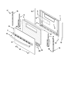 Door Parts Diagram and Parts List for AGR4422VDD0  Amana Range