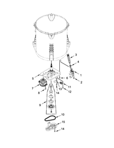 Gearcase, Motor And Pump Parts Diagram and Parts List for 7MMVWX521BW1  Maytag Washer