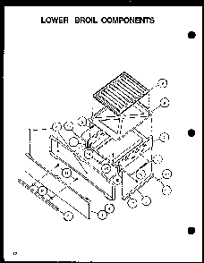 Lower Broil Components Diagram and Parts List for RLS359UOFC-P1141107NW  Caloric Range