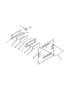 Upper Door Parts Diagram and Parts List for MGT8885XS04  Maytag Range