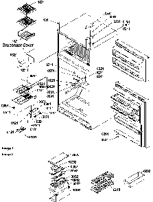 Door Hinges, Freezer Shelf And Accessories Diagram and Parts List for TR525VW-P1322701WW  Amana Refrigerator