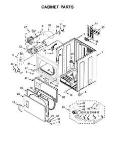 Cabinet Parts Diagram and Parts List for MEDP575GW0  Maytag Dryer