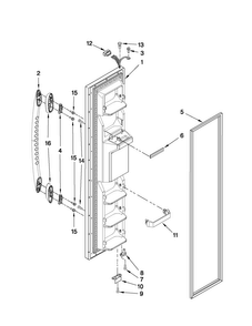Freezer Door Parts Diagram and Parts List for MSD2242VES03  Maytag Refrigerator