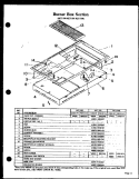 BURNER BOX SECTION Diagram and Parts List for KET590  Amana Cooktop
