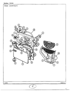 Door Diagram and Parts List for 8740A  Norge Dryer