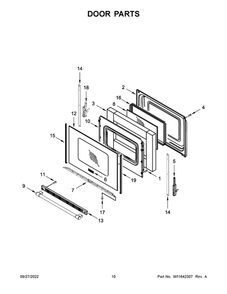 Door Parts Diagram and Parts List for MGR6600FB6  Maytag Range