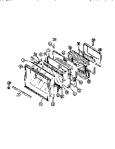 Door-lower Diagram and Parts List for WM2750B M167B Jenn-Air Wall Oven