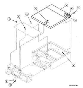 Cabinet Top Diagram and Parts List for SSE517WF1500  Speed Queen Dryer