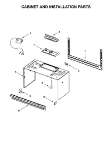 Cabinet And Installation Parts Diagram and Parts List for YAMV1160VAB7  Amana Microwave