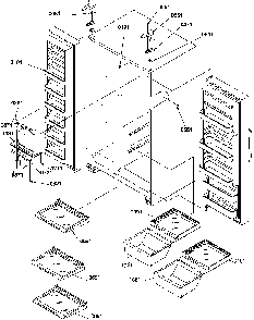 Refrigeratorfreezer Shelves, Lights, And Hinges Diagram and Parts List for SM22TBW-P1190212WW  Amana Refrigerator