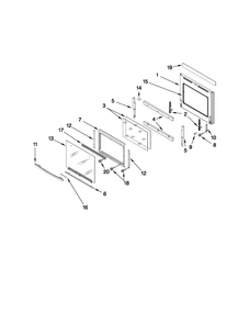 Oven Door Parts Diagram and Parts List for JMW2327WS01  Jenn-Air Microwave