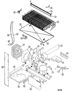 Unit Compartment & System Diagram and Parts List for RB19KA-2AD-BL52A  Magic Chef Refrigerator