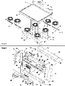 Main Top And Backguard Diagram and Parts List for ART6610E-P1143461NE  Amana Range