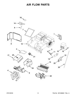 Air Flow Parts Diagram and Parts List for JMV9196CS4  Maytag Microwave