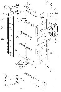 Refrigerator Door, Hinge, And Trim Diagram and Parts List for SX120J-P7870122W  Amana Refrigerator